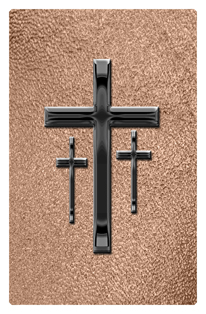 DF35T 517 BK SH BZ Black 3 Crosses Shimmer Bronze Background